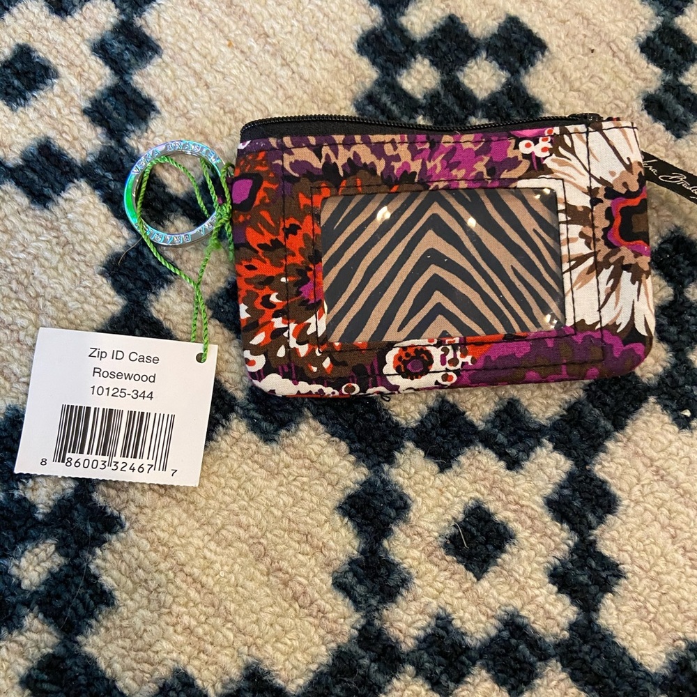 Vera Bradley Rosewood Zip ID Case: NWT